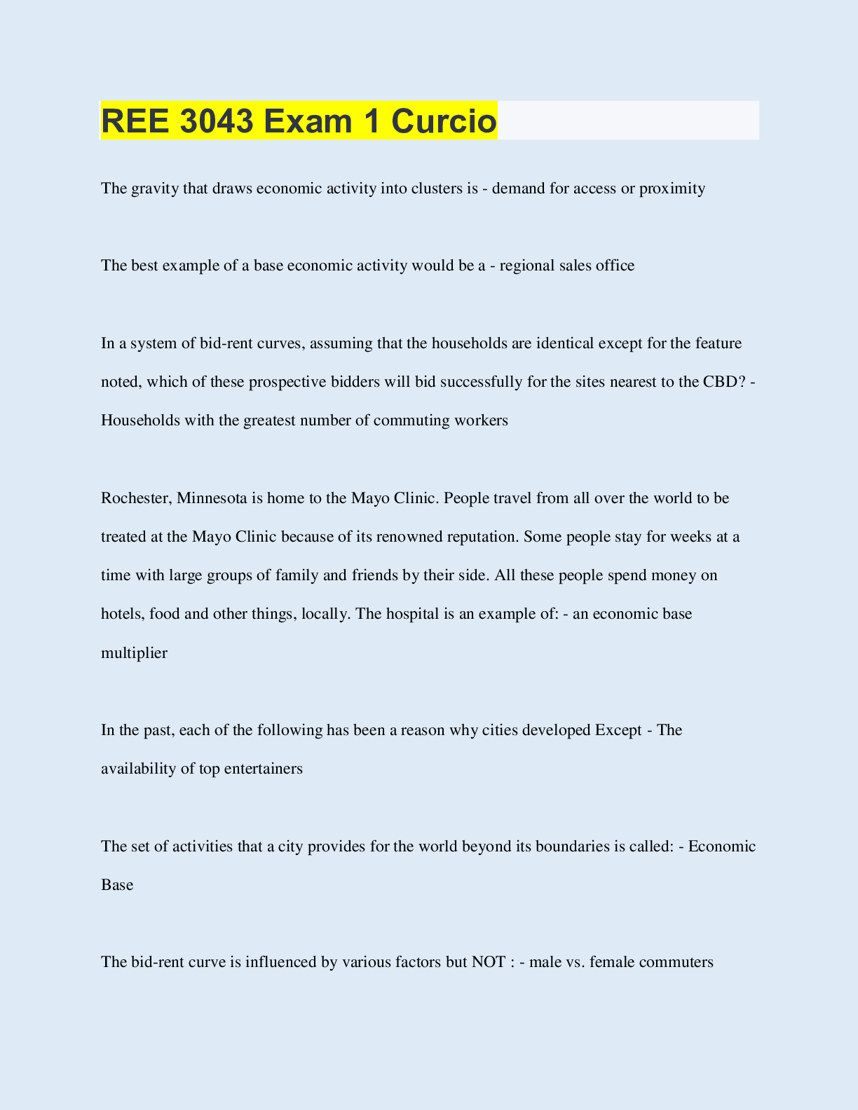 Preview image of REE 3043 Exam 1 Curcio document